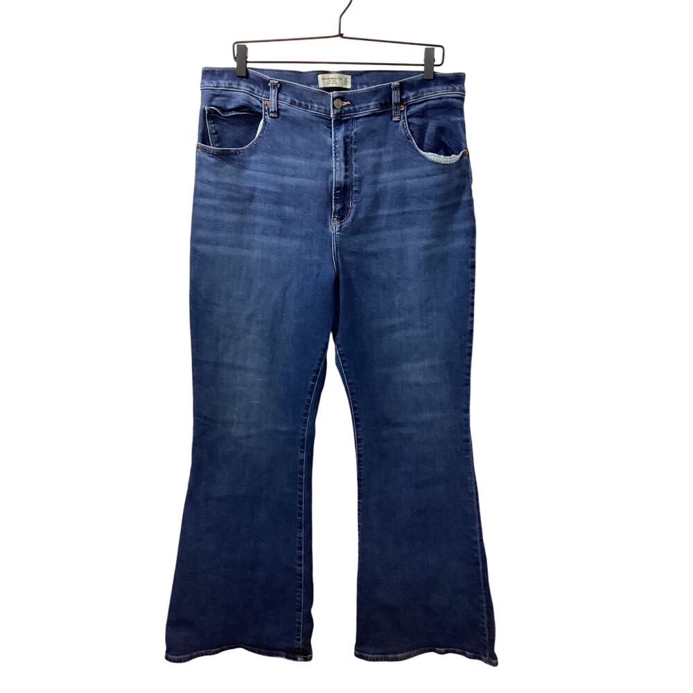 Abercrombie & Fitch‎ Denim Curve Love Flare Ultra High Rise Jeans Blue SZ 34/18R